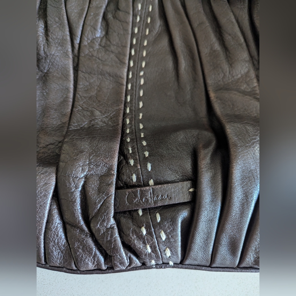 Cole Haan Dark Brown Leather Shoulder Bag - Picture 2 of 11